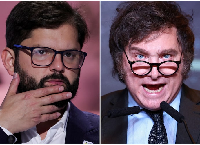 Gabriel Boric y Javier Milei